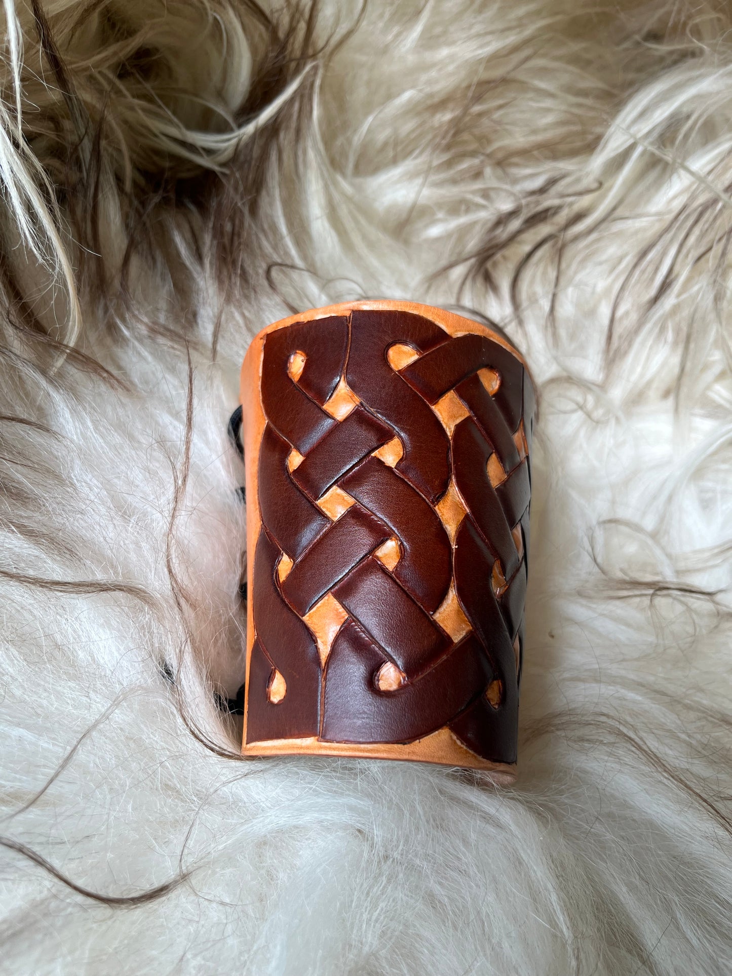 Handcarved Leather Bracer