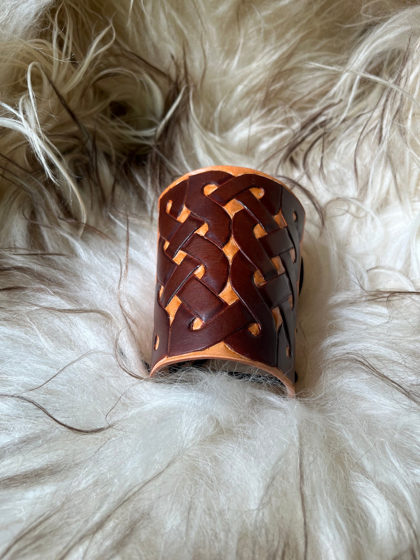 Handcarved Leather Bracer