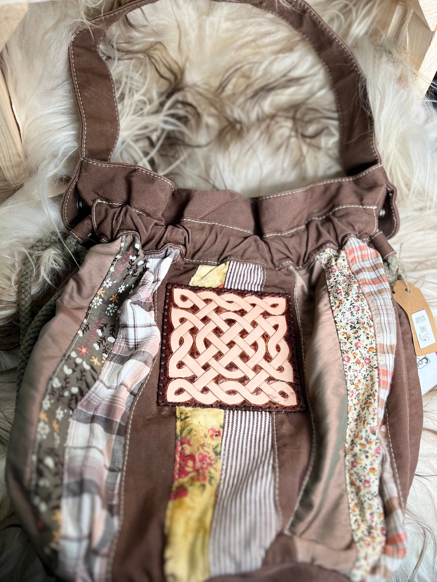 One of a kind upcycled purse
