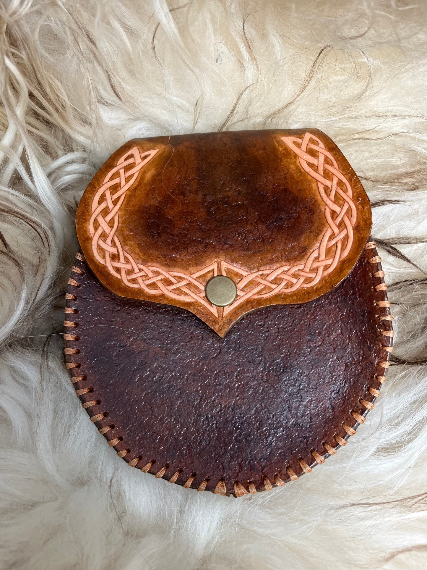 Small Handcarved Belt Pouch