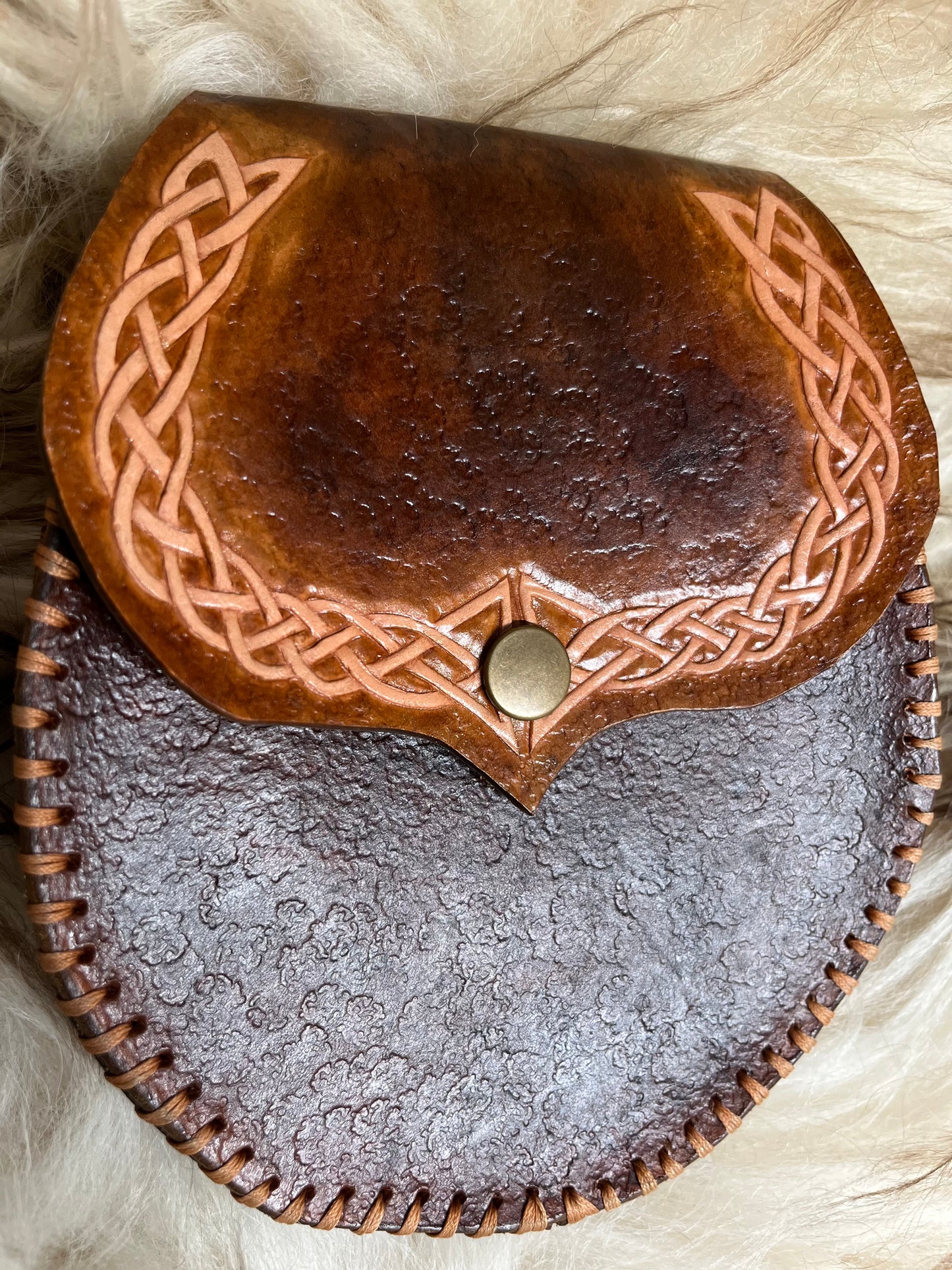 Small Handcarved Belt Pouch
