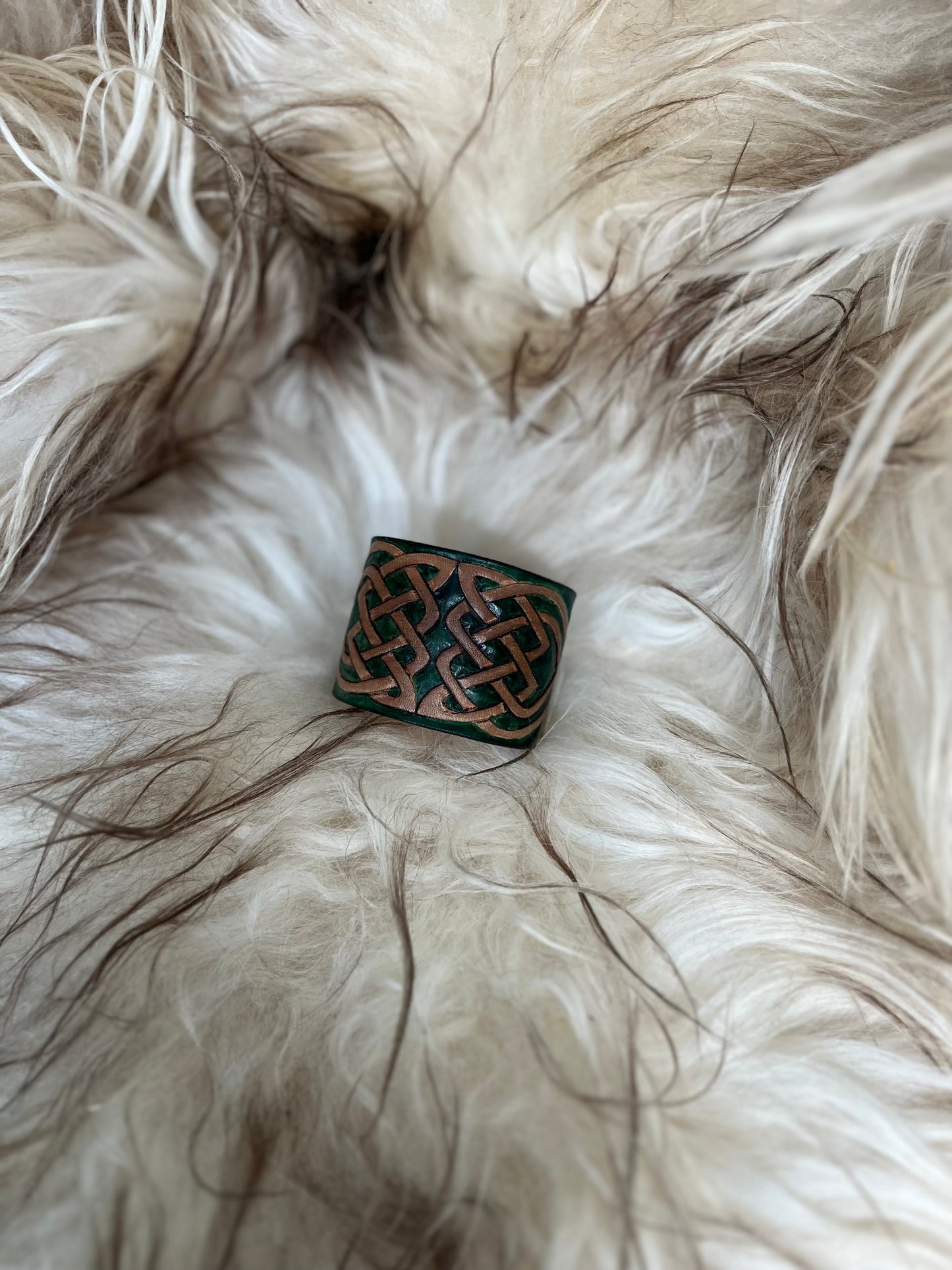 Handcarved Leather Knotwork Bracelet *Elvish Gates*