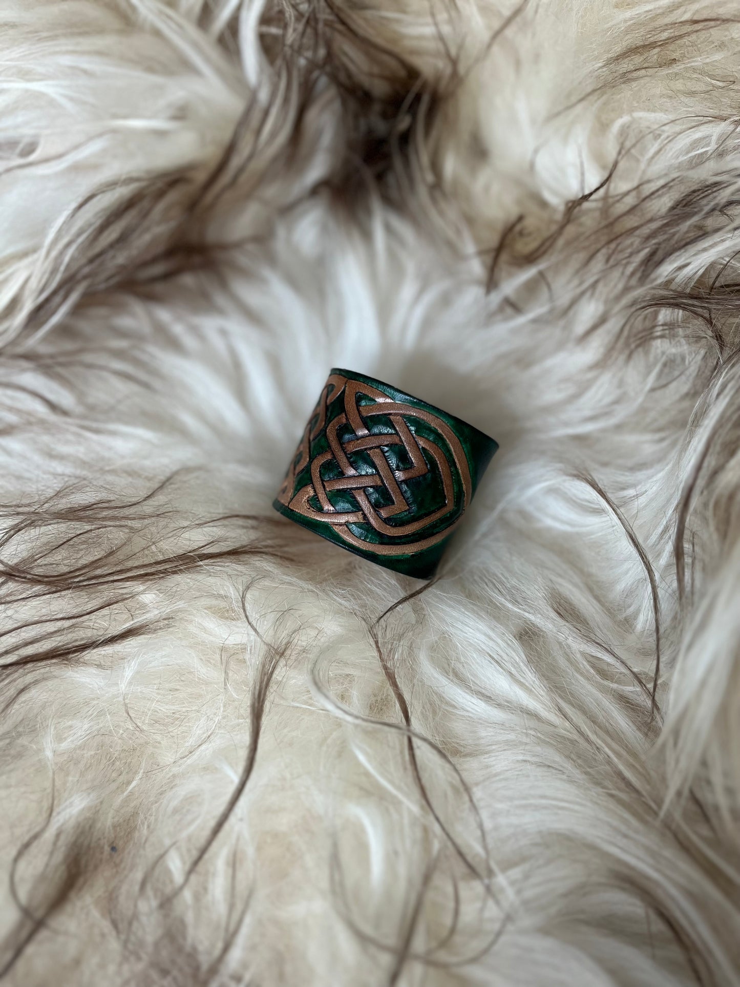 Handcarved Leather Knotwork Bracelet *Elvish Gates*