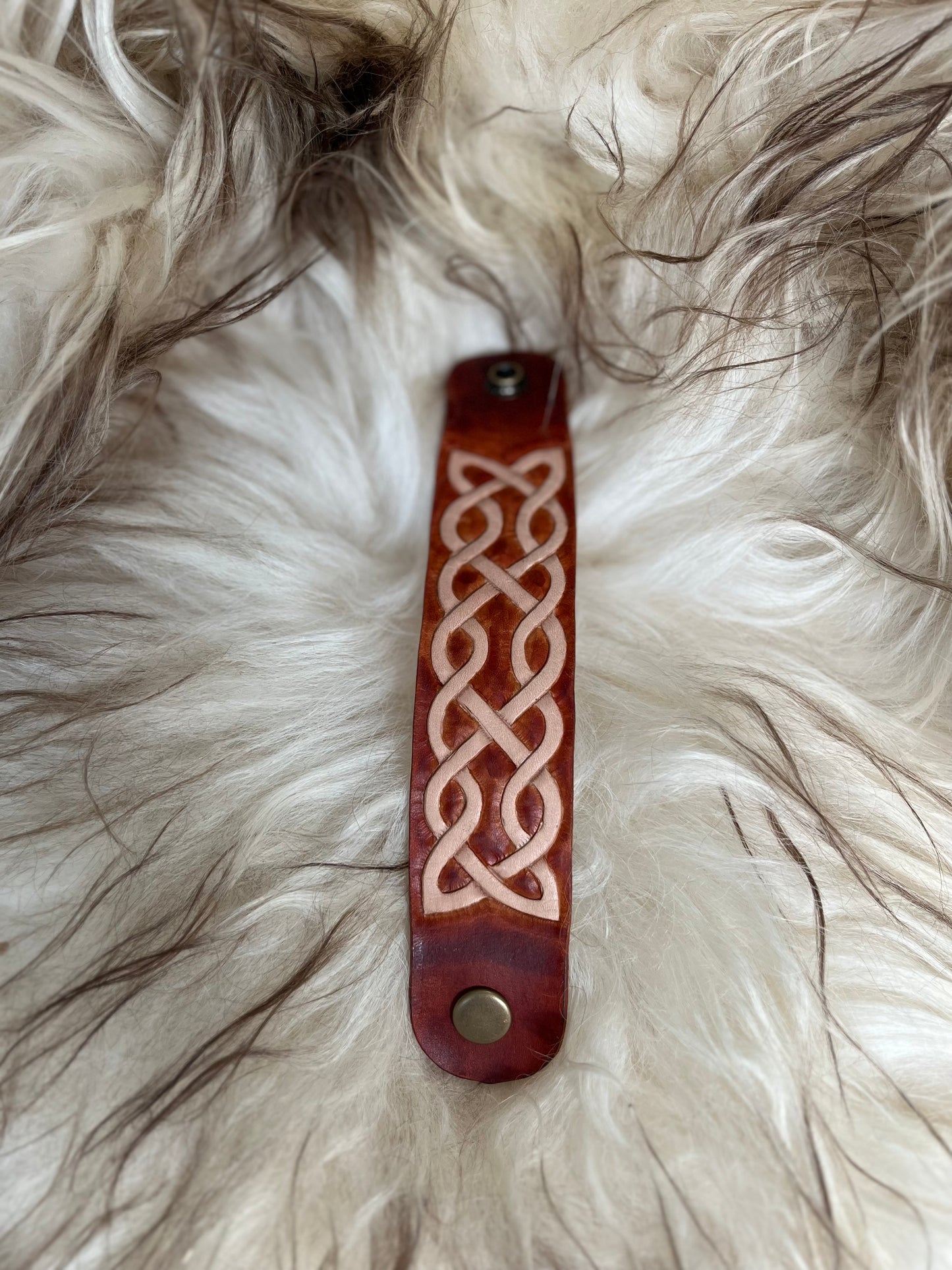 Handcarved Leather Knotwork Bracelet *Intertwined*