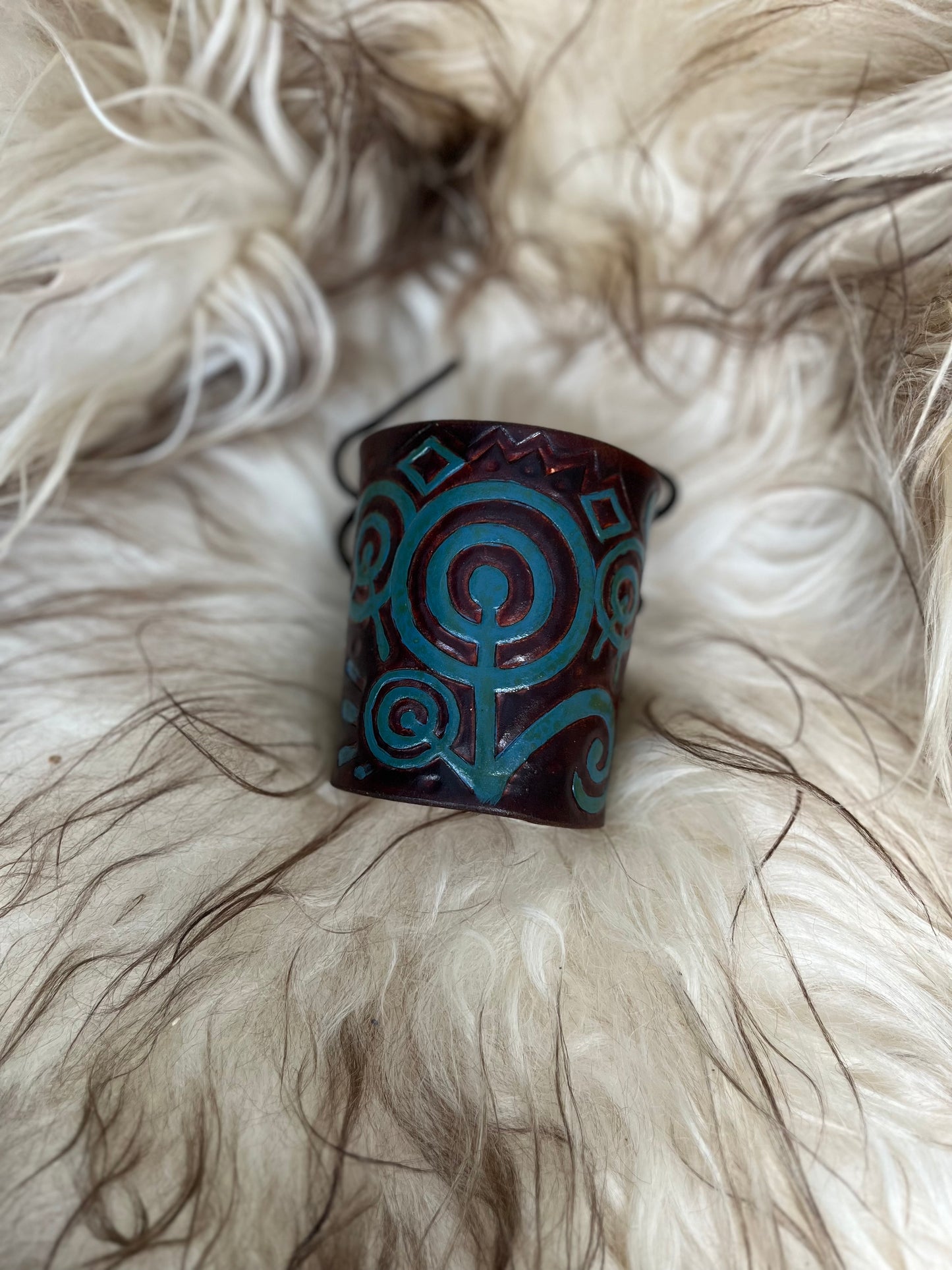 Handcarved Leather Bracer