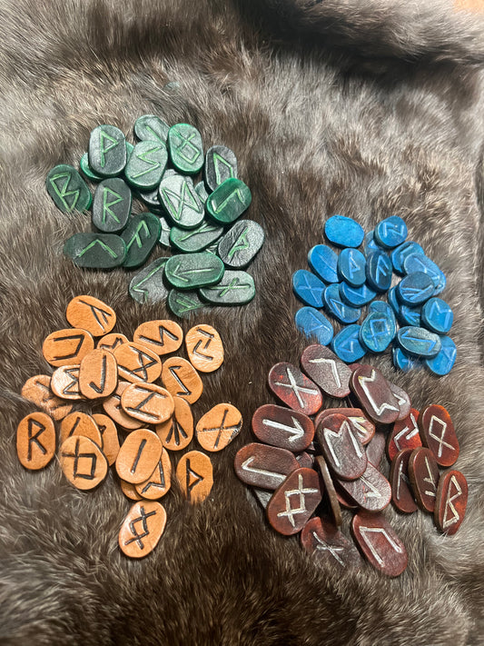 Custom Leather Rune Set *Made to Order* please give 1-2 weeks for fulfillment